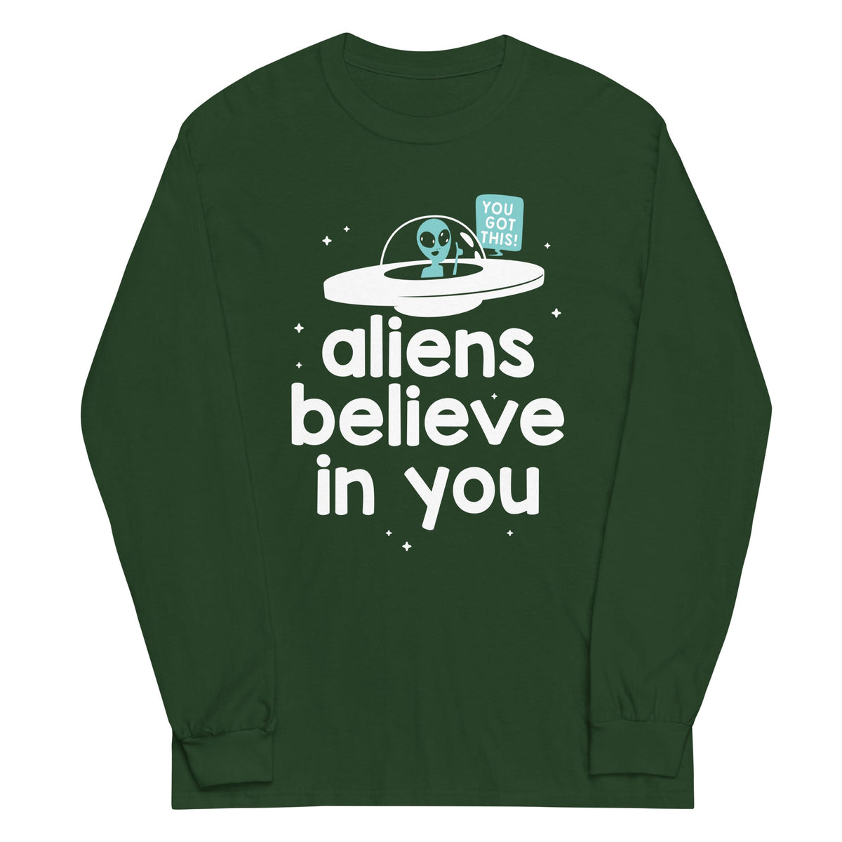 Aliens Believe In You Unisex Long Sleeve Tee product image 4