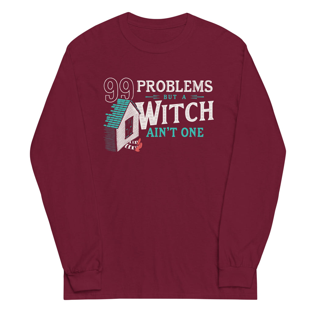 99 Problems But A Witch Ain't One Unisex Long Sleeve Tee product image 3