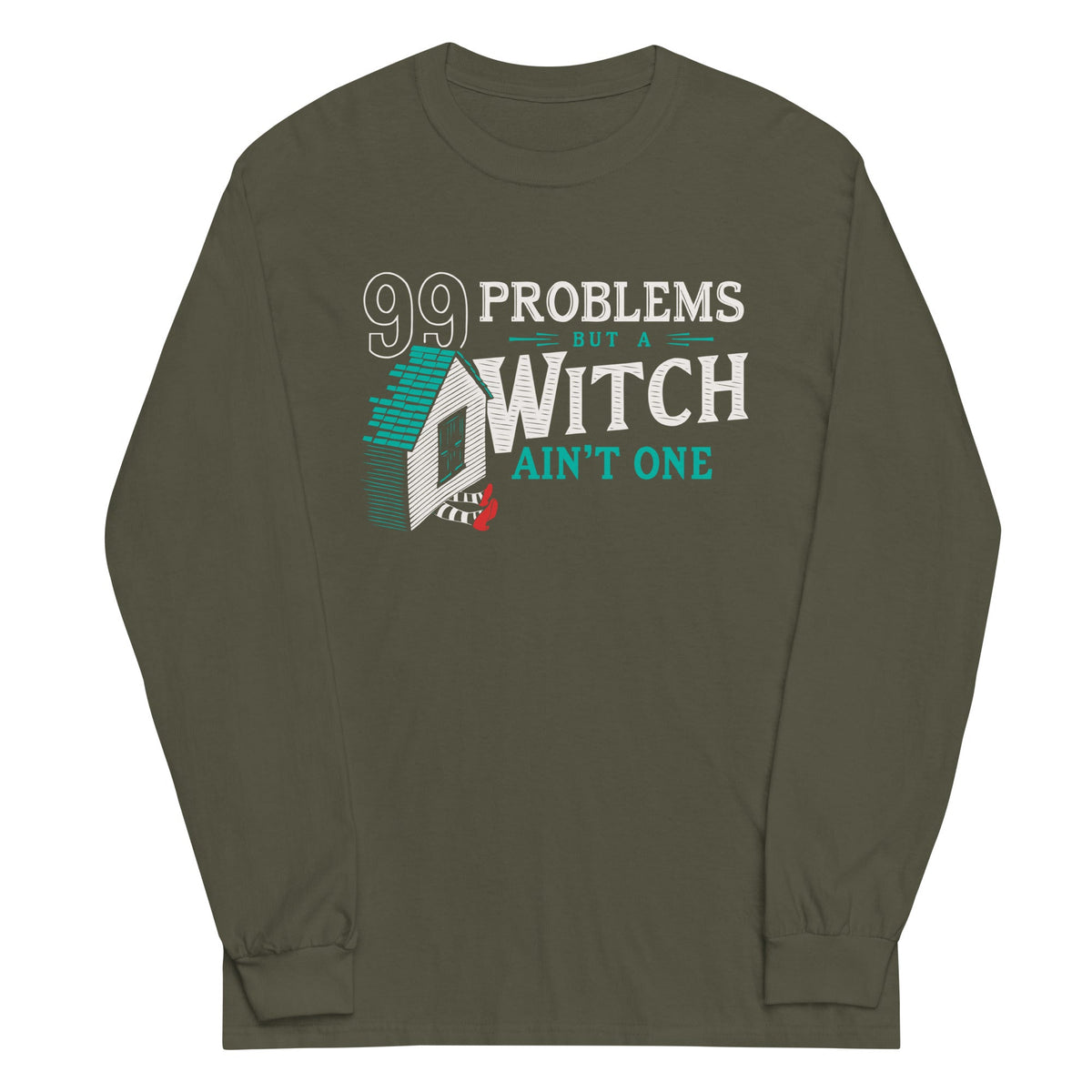 99 Problems But A Witch Ain't One Unisex Long Sleeve Tee product image 5
