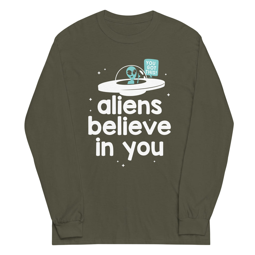 Aliens Believe In You Unisex Long Sleeve Tee product image 6