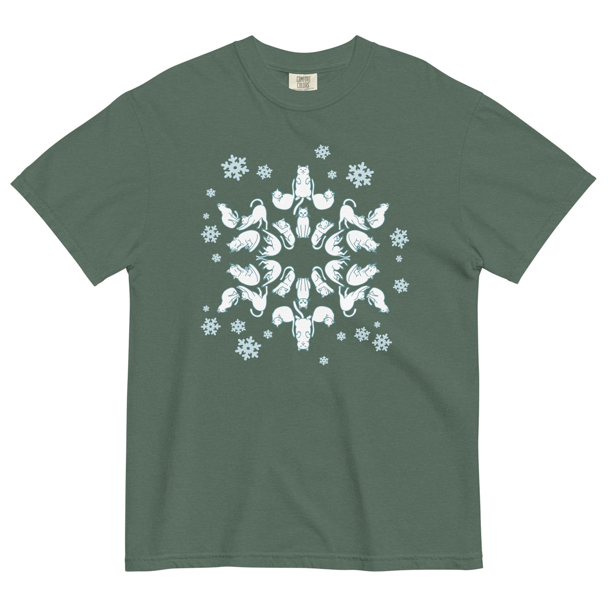 Cat Snowflake Men's Relaxed Fit Tee product image 6