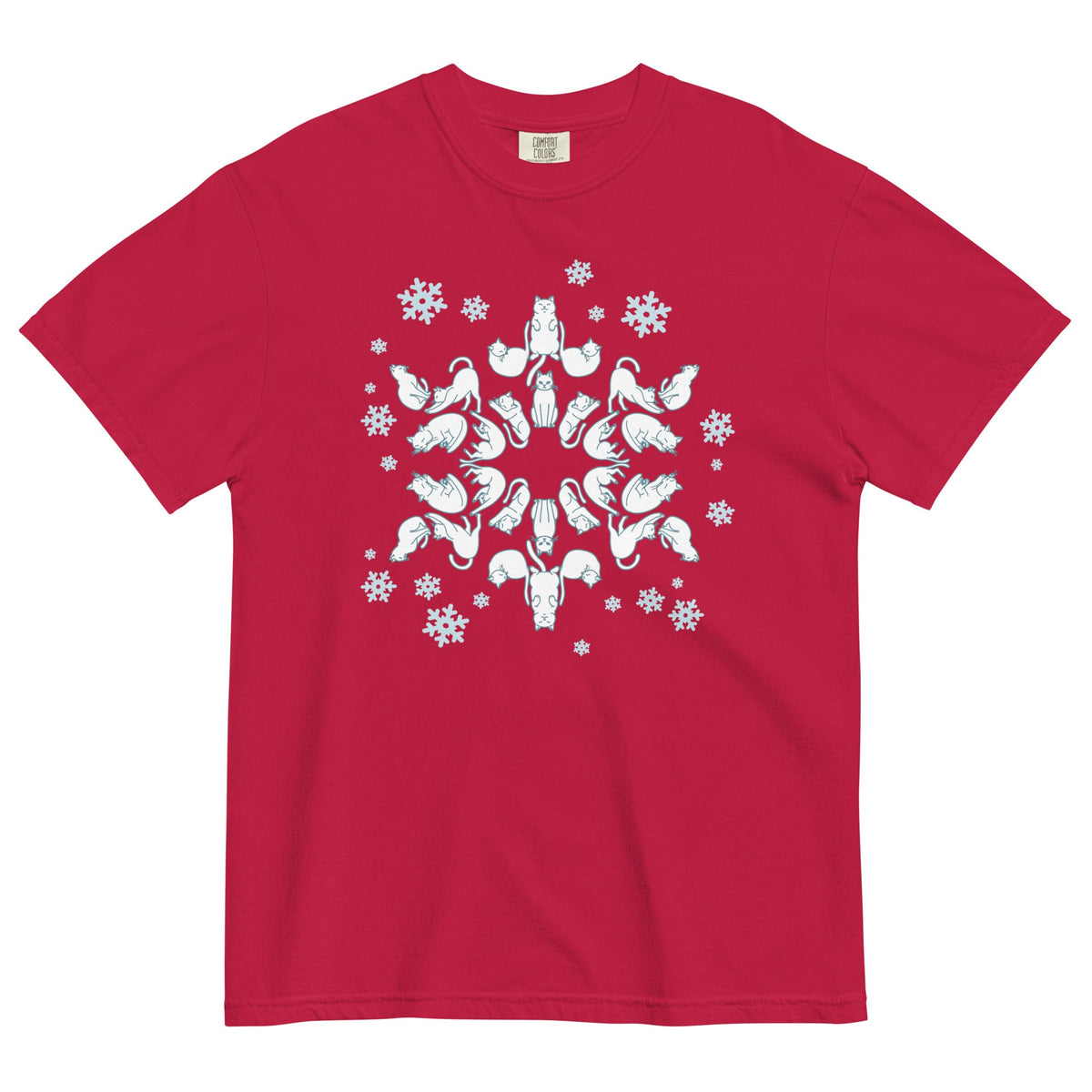 Cat Snowflake Men's Relaxed Fit Tee product image 5