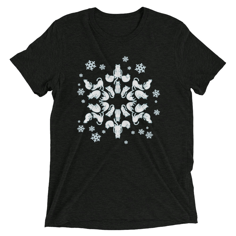 Cat Snowflake Men's Tri-Blend Tee product image 2