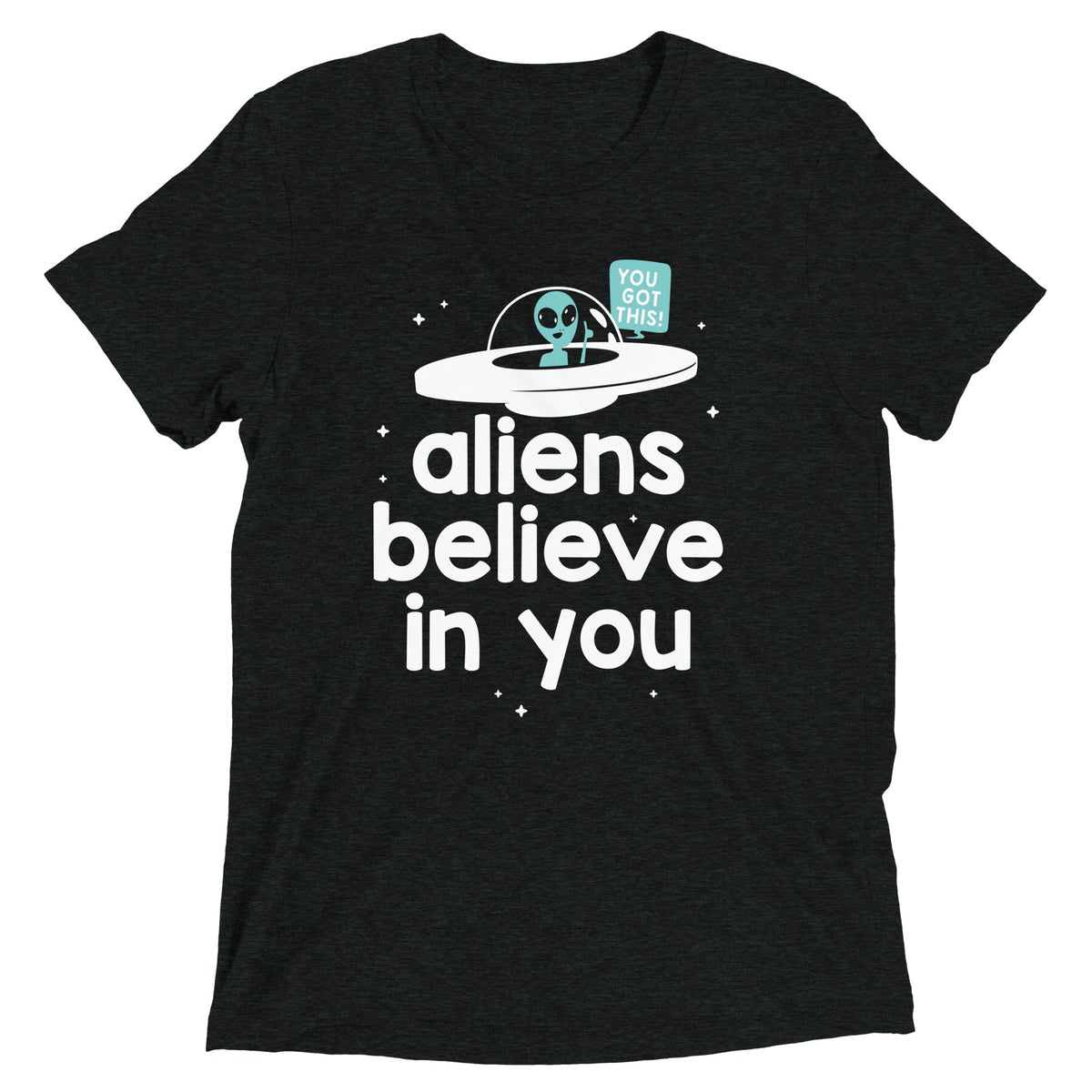 Aliens Believe In You Men's Tri-Blend Tee product image 2
