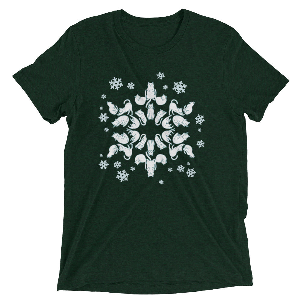 Cat Snowflake Men's Tri-Blend Tee product image 3