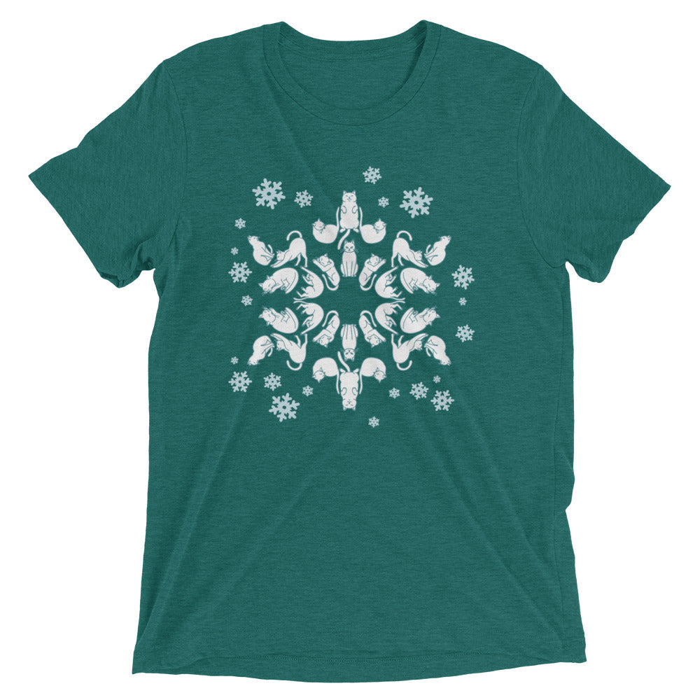Cat Snowflake Men's Tri-Blend Tee product image 5
