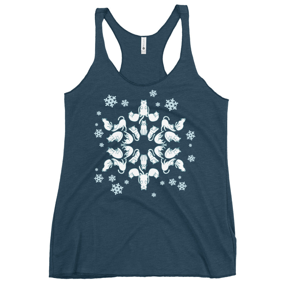 Cat Snowflake Women's Racerback Tank