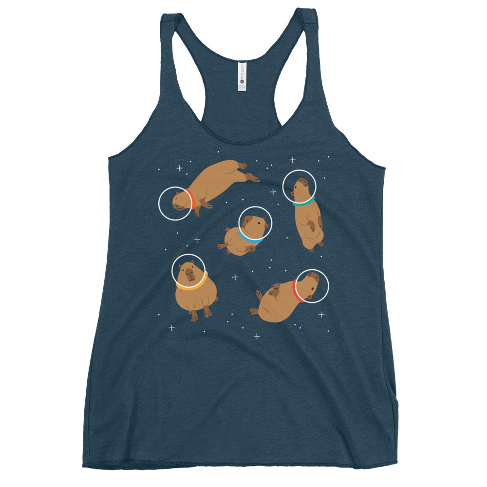 Capybaras In Space Women's Racerback Tank
