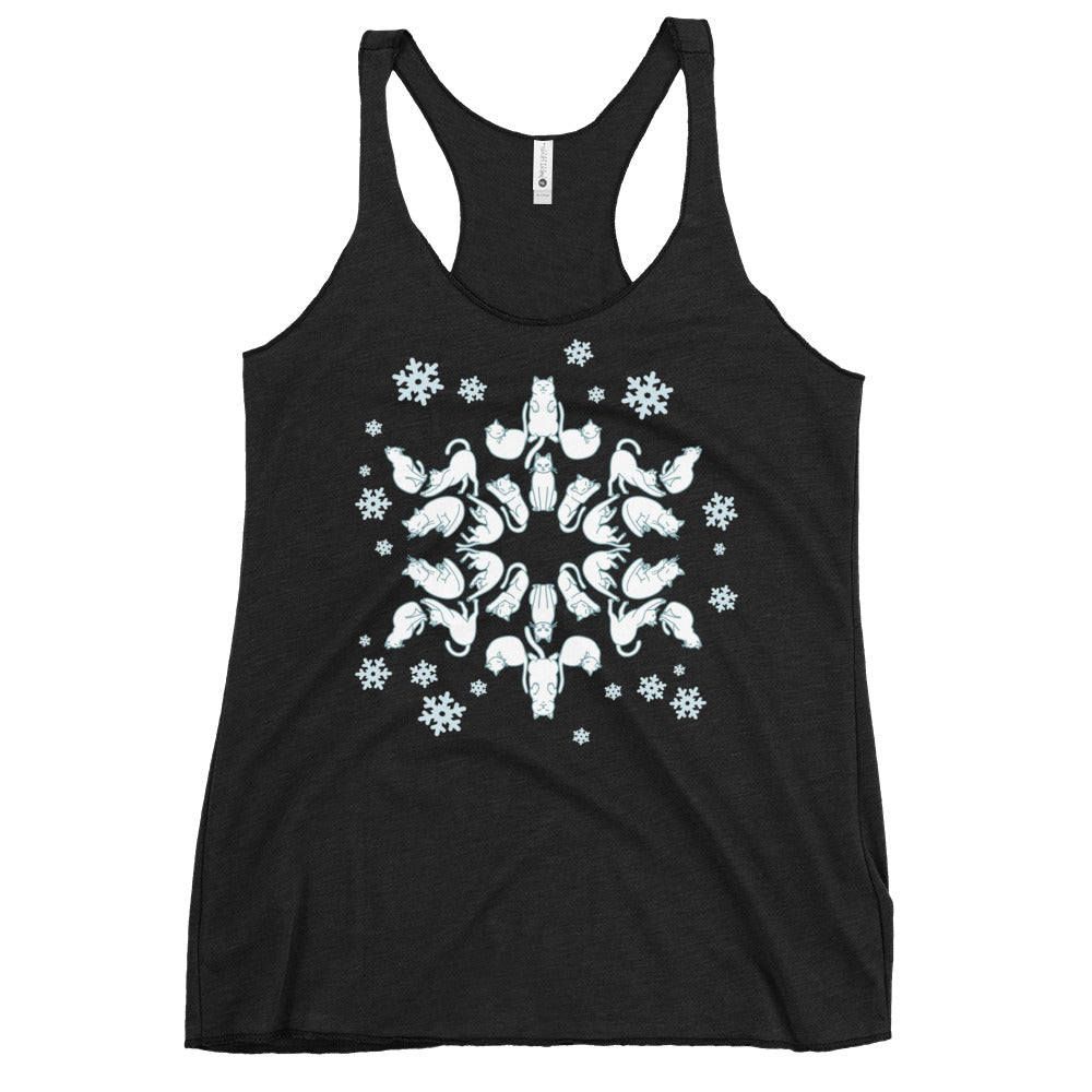 Cat Snowflake Women's Racerback Tank
