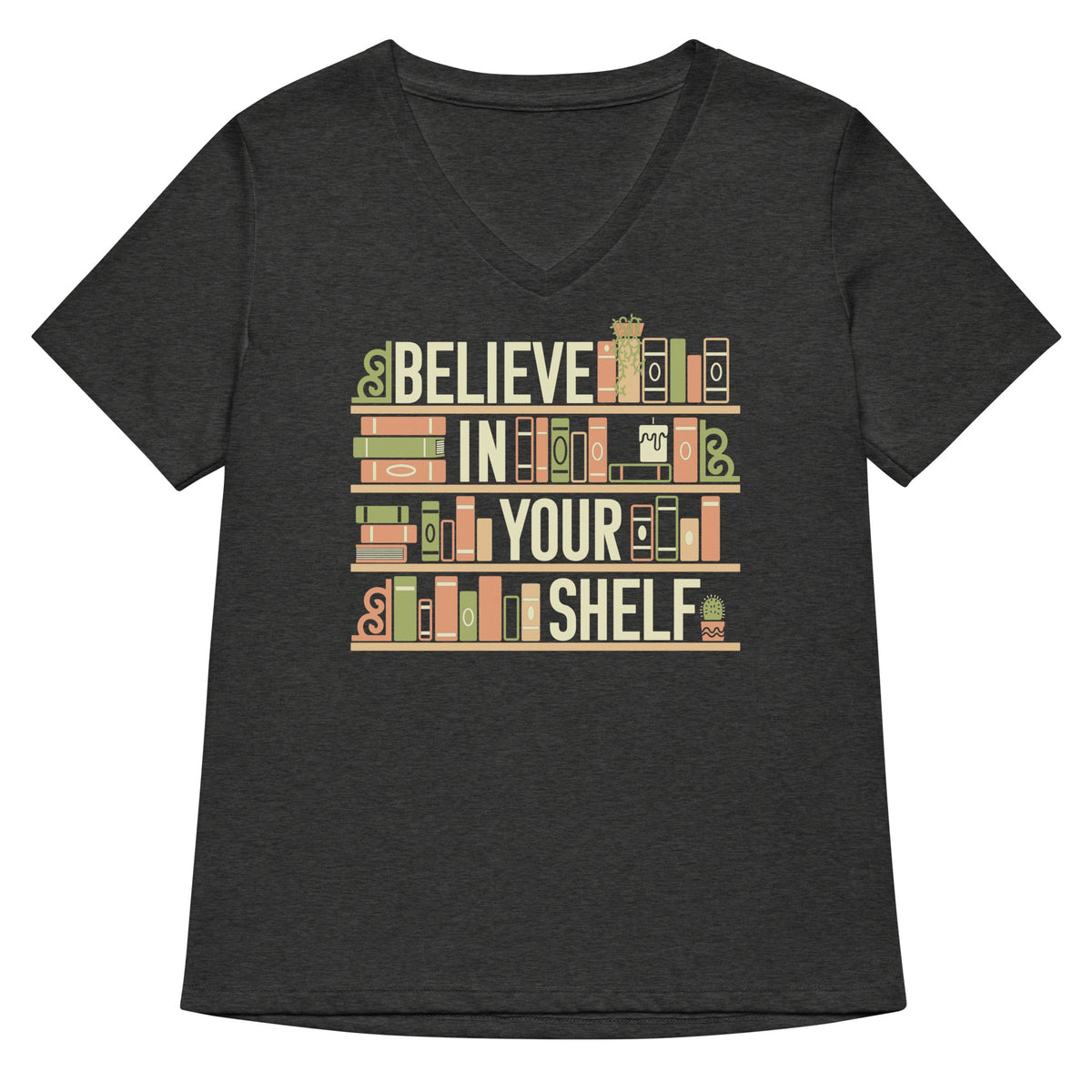 Believe In Your Shelf Women's V-Neck Tee product image 3