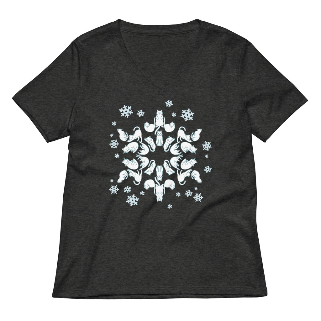 Cat Snowflake Women's V-Neck Tee product image 3