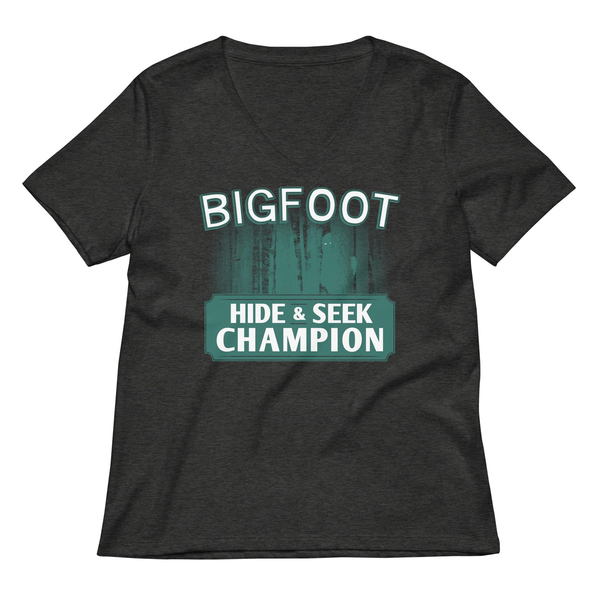 Bigfoot Hide And Seek Champion Women's V-Neck Tee product image 3
