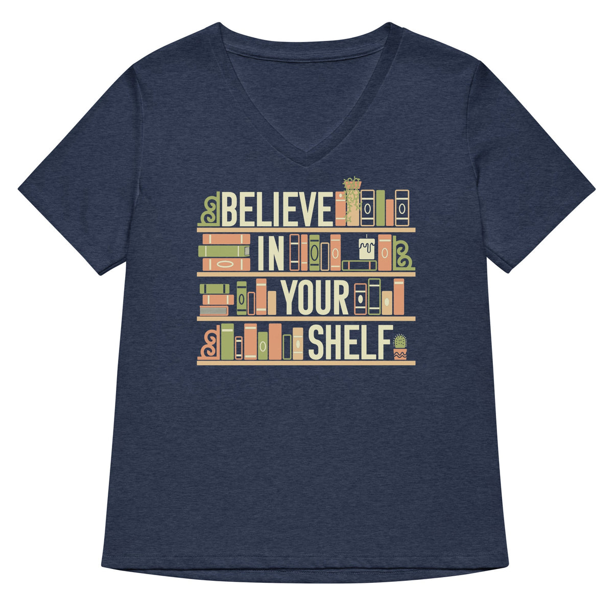 Believe In Your Shelf Women's V-Neck Tee product image 2
