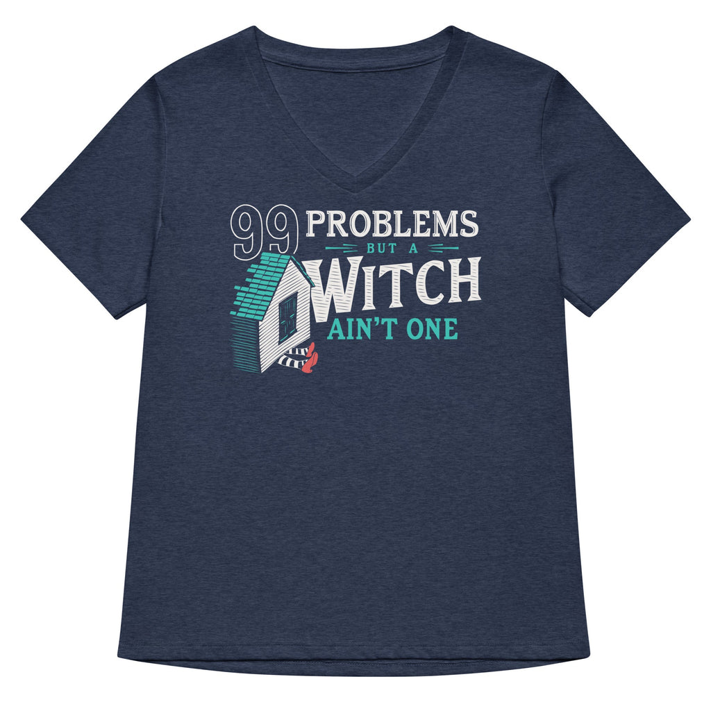 99 Problems But A Witch Ain't One Women's V-Neck Tee product image 2