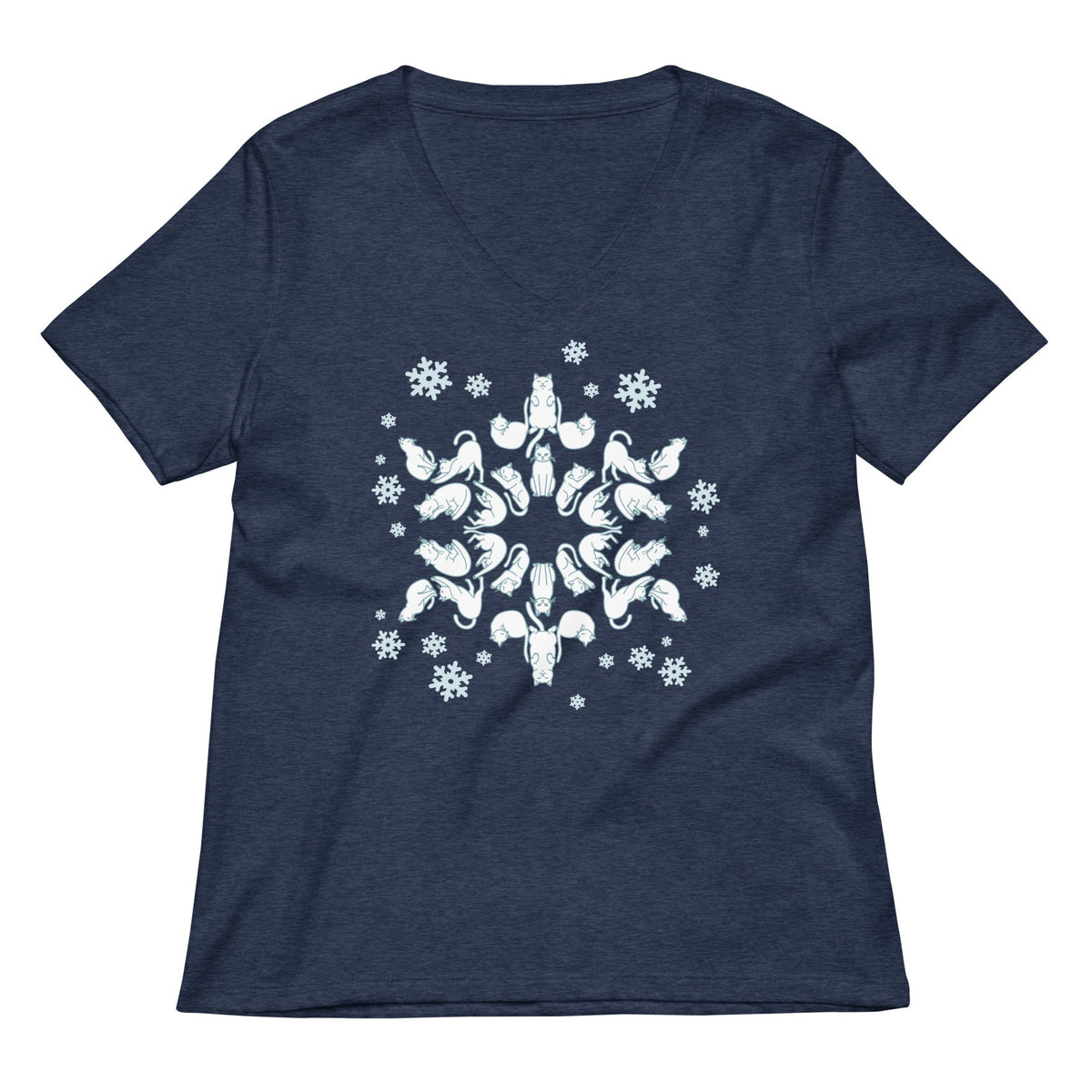 Cat Snowflake Women's V-Neck Tee product image 2