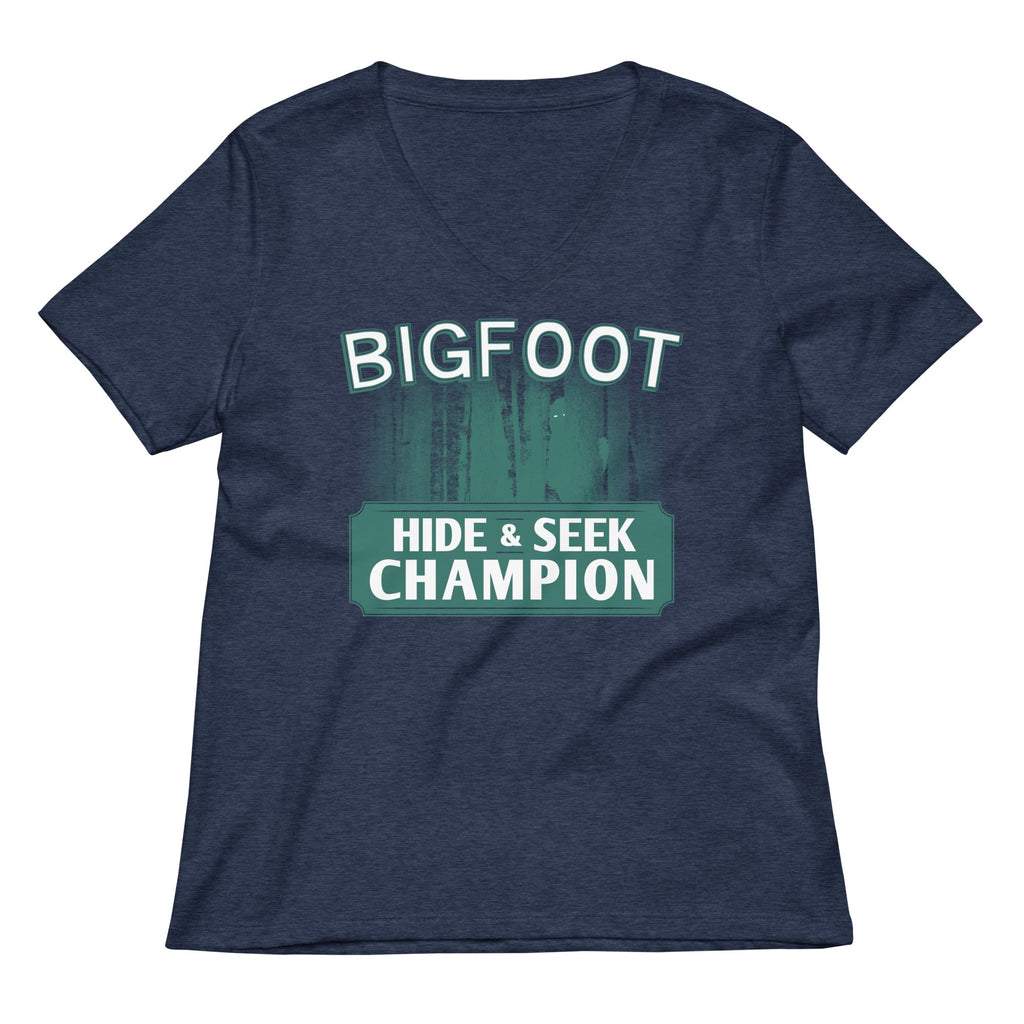 Bigfoot Hide And Seek Champion Women's V-Neck Tee product image 2