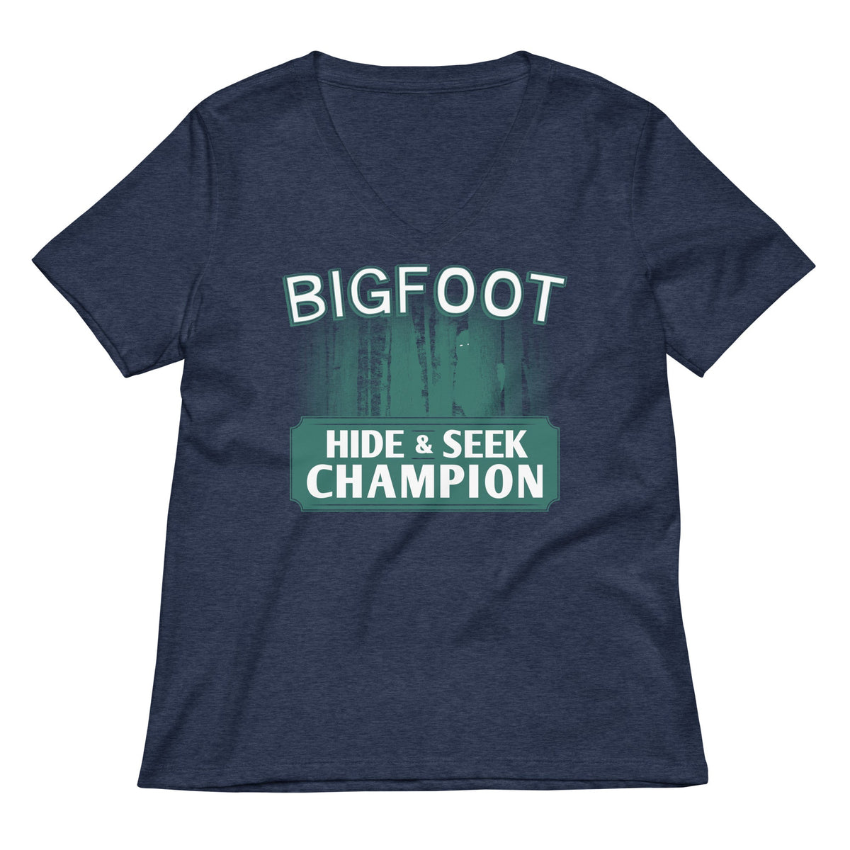 Bigfoot Hide And Seek Champion Women's V-Neck Tee product image 2