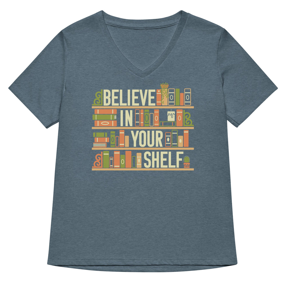 Believe In Your Shelf Women's V-Neck Tee product image 4