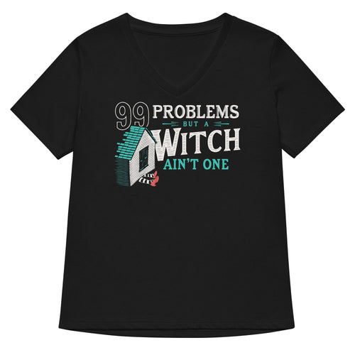 99 Problems But A Witch Ain't One Women's V-Neck Tee product image 1