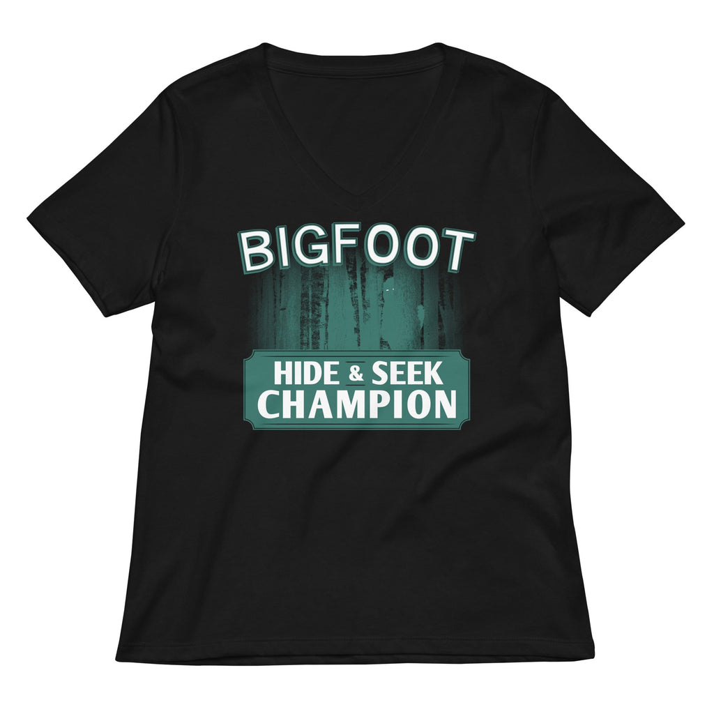 Bigfoot Hide And Seek Champion Women's V-Neck Tee product image 1