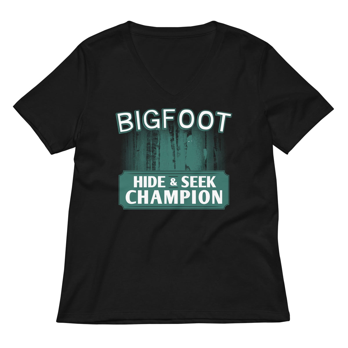 Bigfoot Hide And Seek Champion Women's V-Neck Tee product image 1