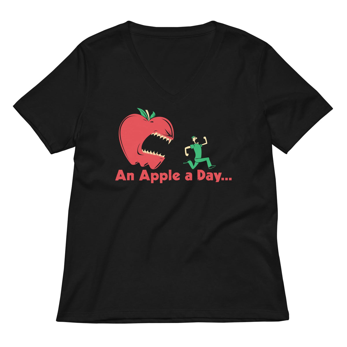 An Apple A Day... Women's V-Neck Tee product image 1