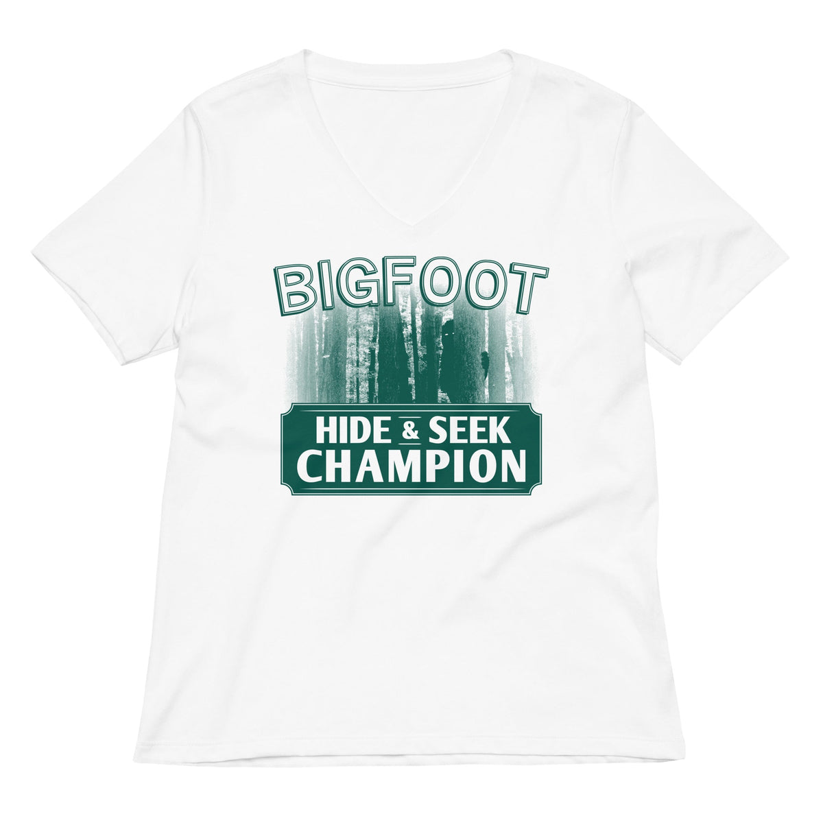 Bigfoot Hide And Seek Champion Women's V-Neck Tee product image 5