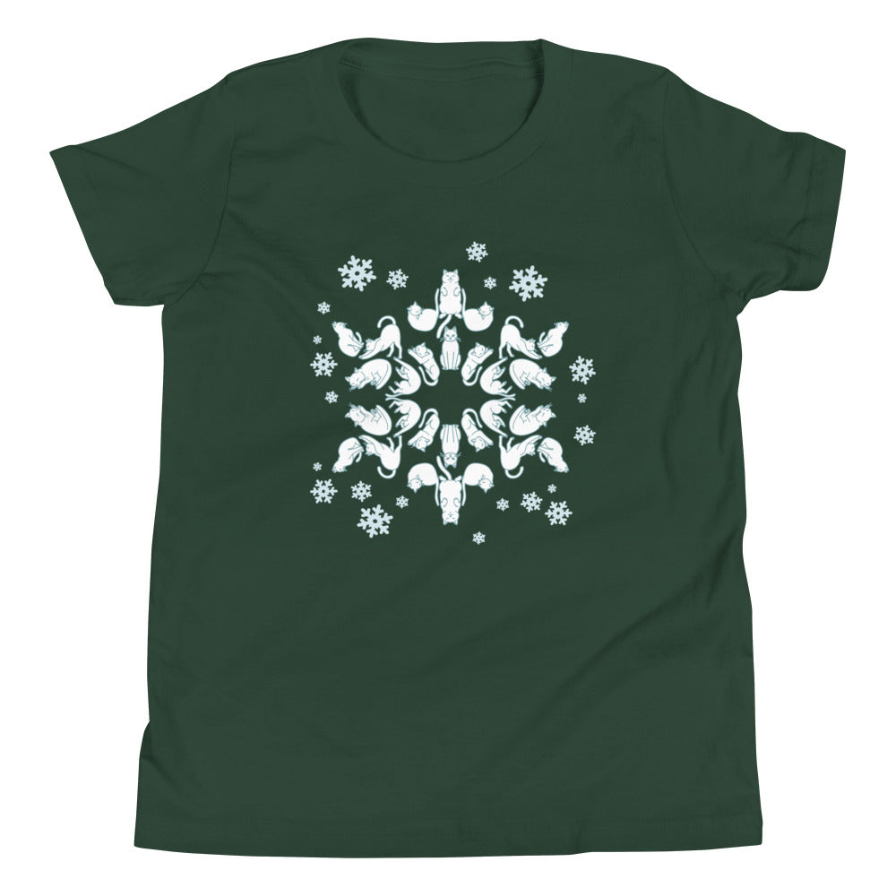 Cat Snowflake Kid's Youth Tee product image 4
