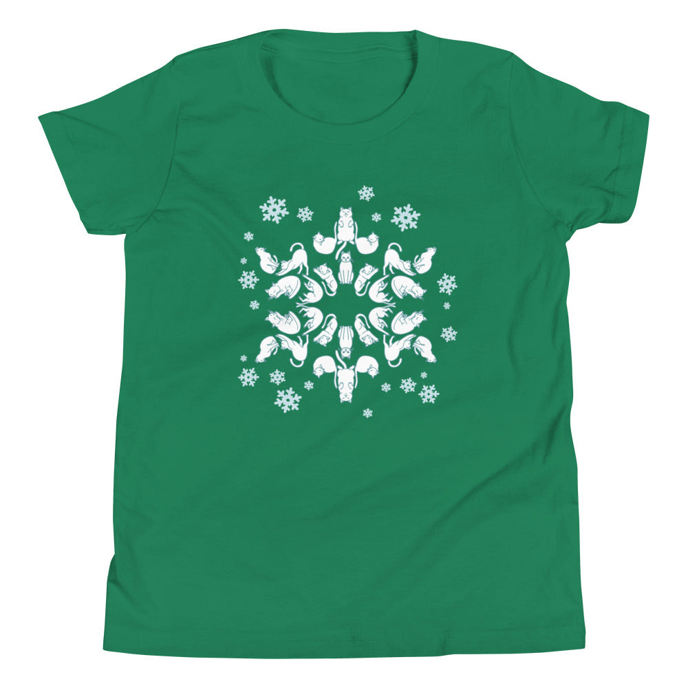 Cat Snowflake Kid's Youth Tee product image 6