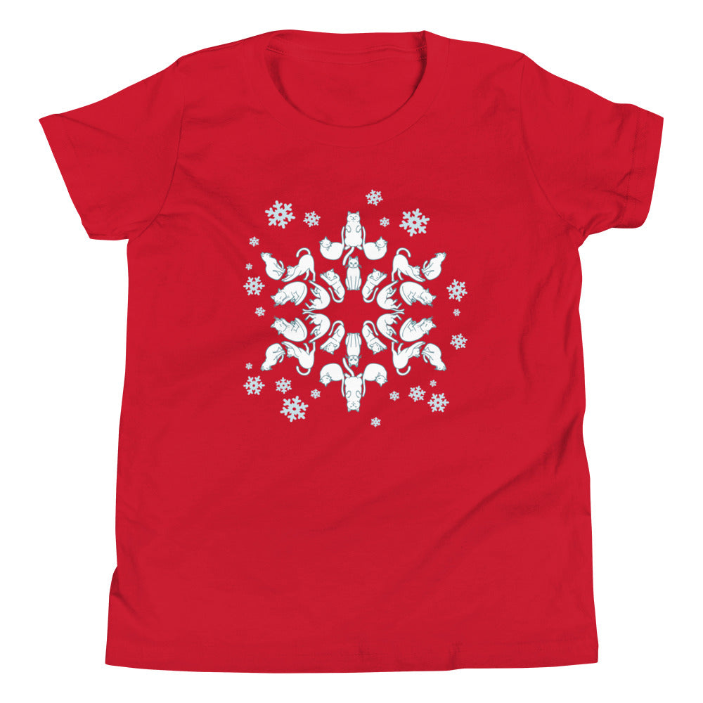 Cat Snowflake Kid's Youth Tee product image 5